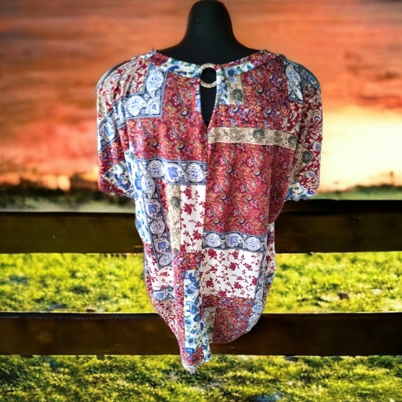 Naif Floral & Paisley Cold Shoulder Top - Picture 2 of 9